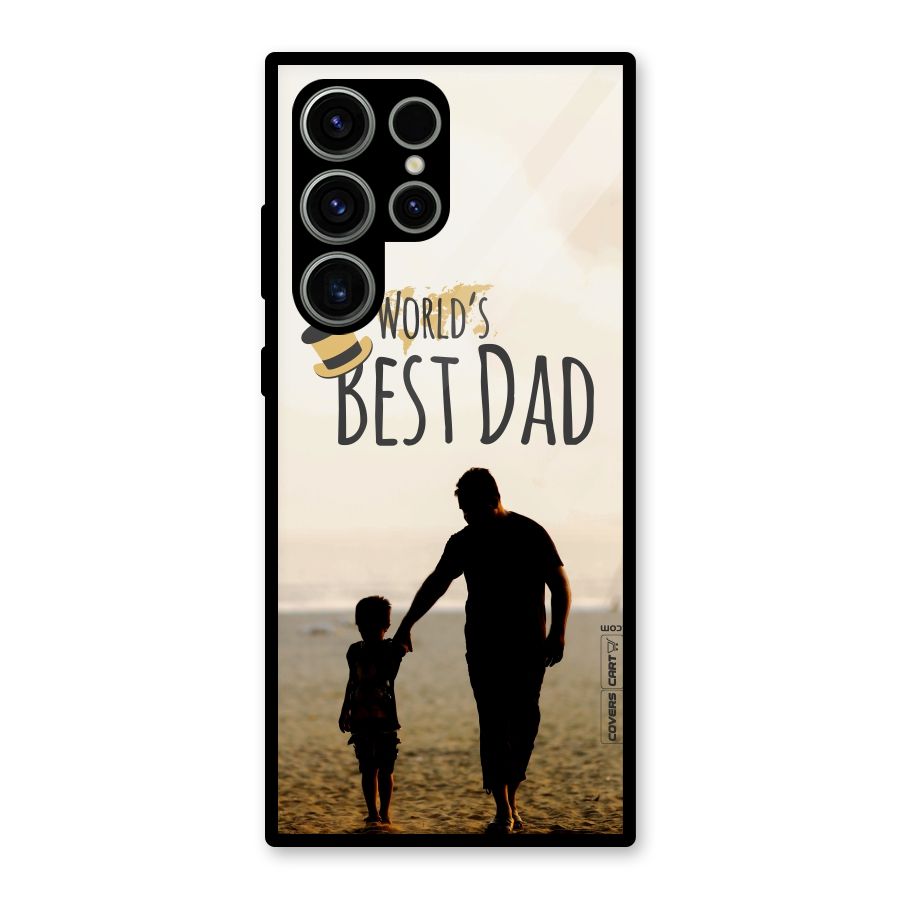 Worlds Best Dad Glass Back Case for Galaxy S23 Ultra