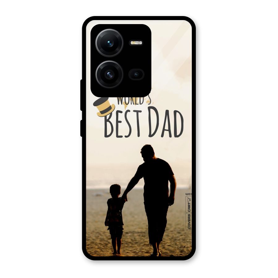 Worlds Best Dad Glass Back Case for Vivo V25
