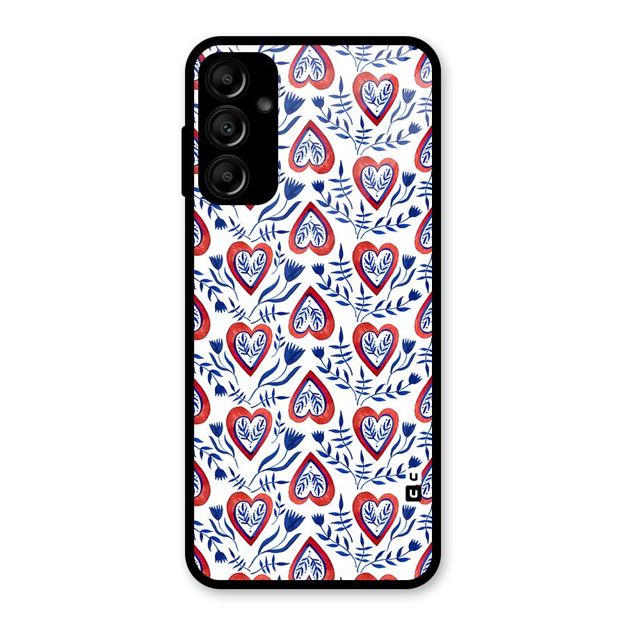 Wrapping Hearts Pattern Glass Back Case for Galaxy A14 5G