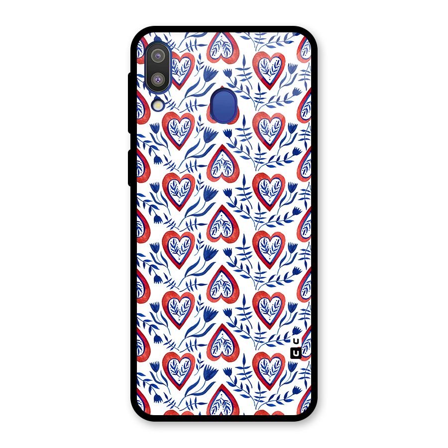 Wrapping Hearts Pattern Glass Back Case for Galaxy M20