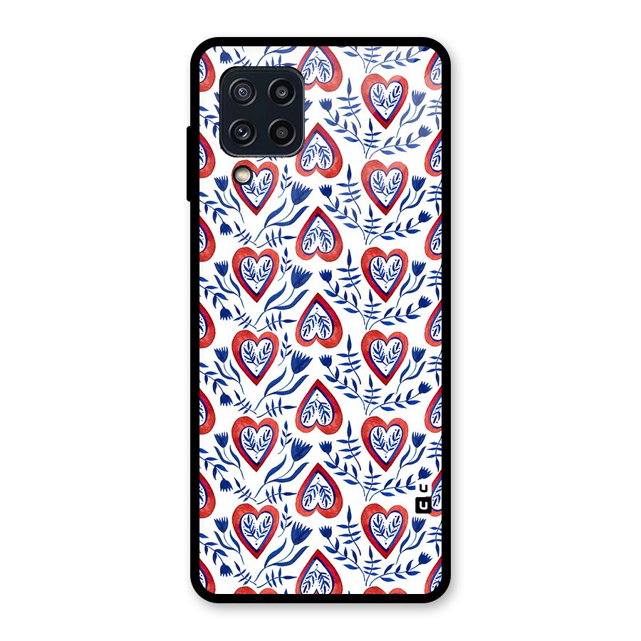 Wrapping Hearts Pattern Glass Back Case for Galaxy M32