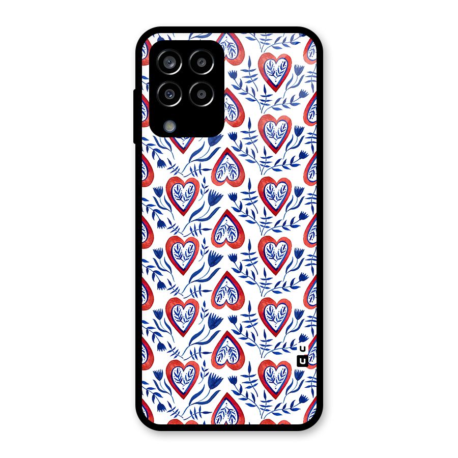 Wrapping Hearts Pattern Glass Back Case for Galaxy M33