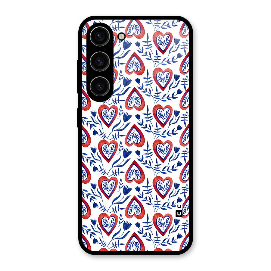 Wrapping Hearts Pattern Glass Back Case for Galaxy S23