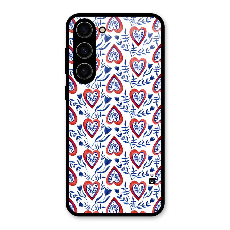 Wrapping Hearts Pattern Glass Back Case for Galaxy S23 Plus