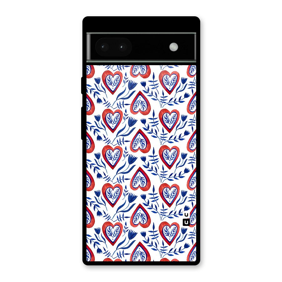 Wrapping Hearts Pattern Glass Back Case for Google Pixel 6a