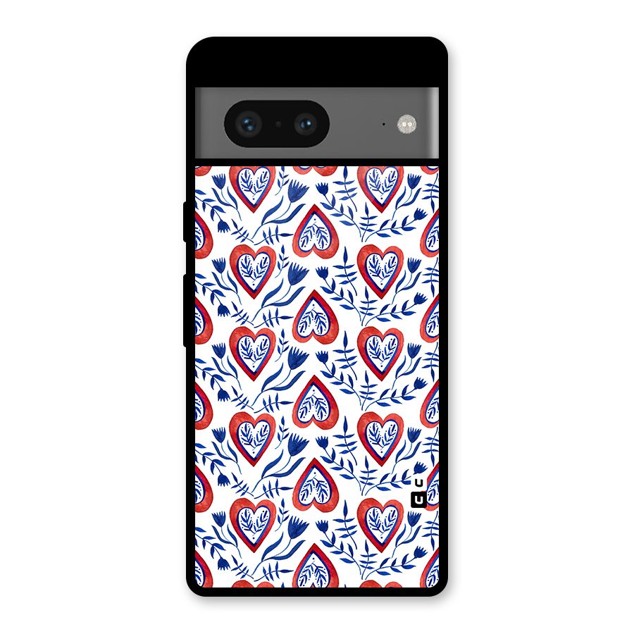 Wrapping Hearts Pattern Glass Back Case for Google Pixel 7