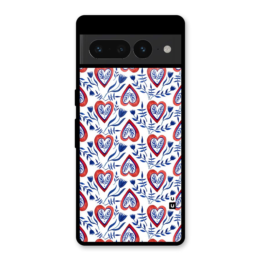 Wrapping Hearts Pattern Glass Back Case for Google Pixel 7 Pro