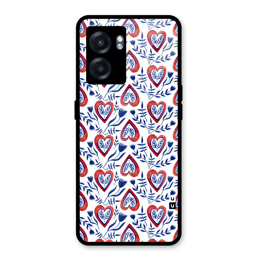 Wrapping Hearts Pattern Glass Back Case for Oppo K10 (5G)