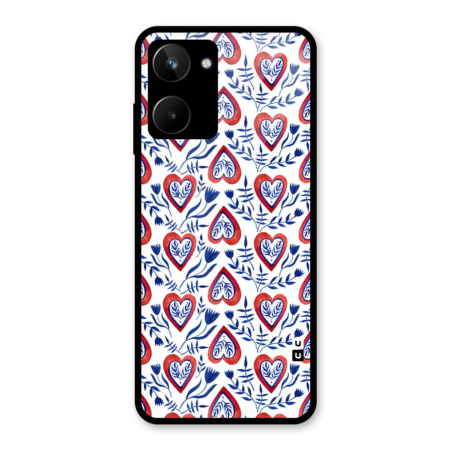 Wrapping Hearts Pattern Glass Back Case for Realme 10