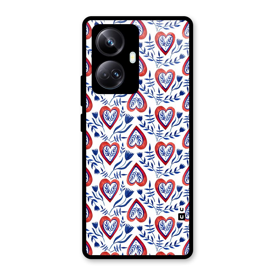 Wrapping Hearts Pattern Glass Back Case for Realme 10 Pro Plus