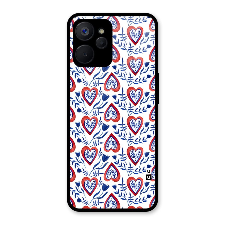 Wrapping Hearts Pattern Glass Back Case for Realme 9i 5G