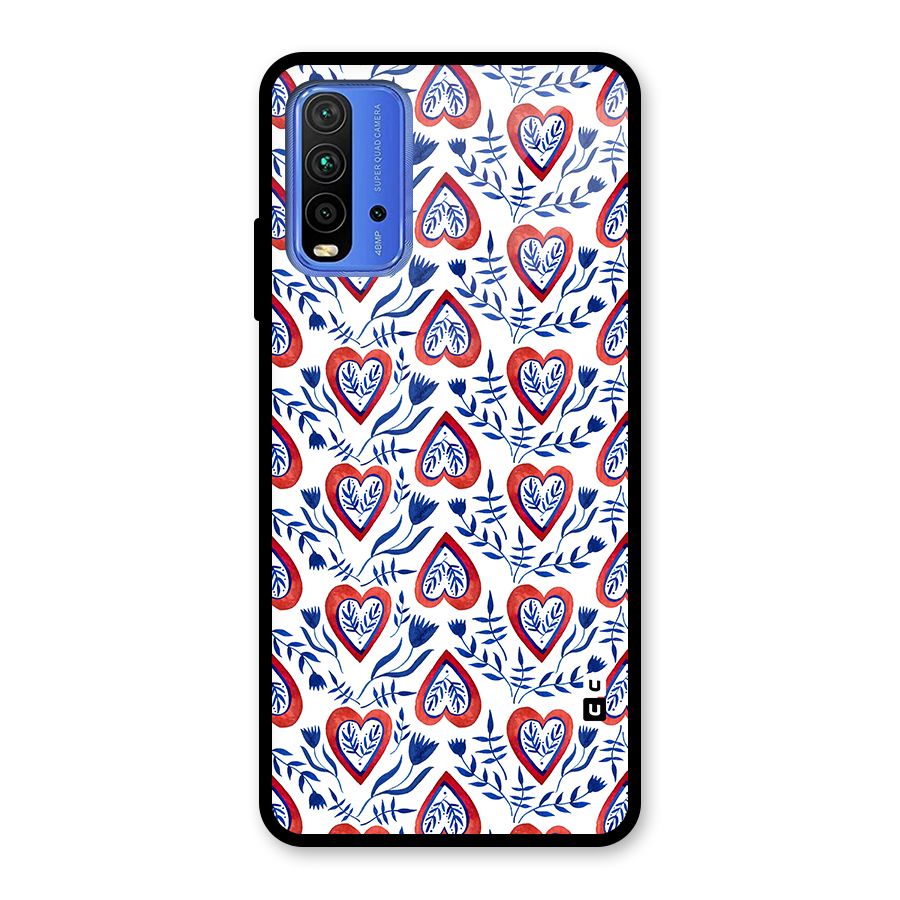 Wrapping Hearts Pattern Glass Back Case for Redmi 9 Power