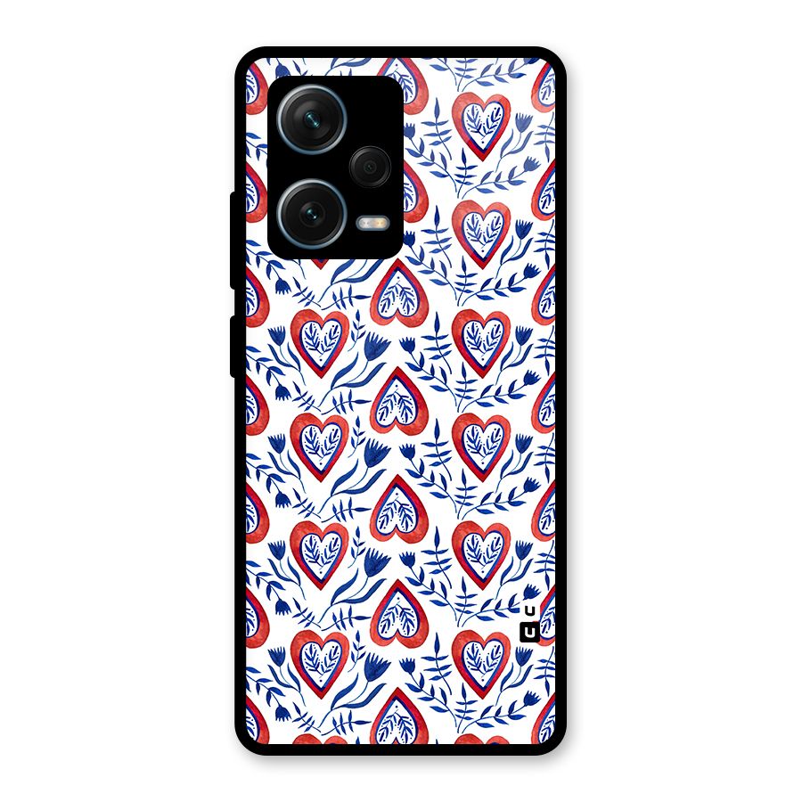 Wrapping Hearts Pattern Glass Back Case for Redmi Note 12 Pro Plus 5G