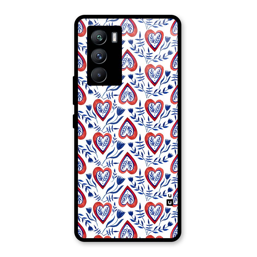 Wrapping Hearts Pattern Glass Back Case for Vivo iQOO 9 SE