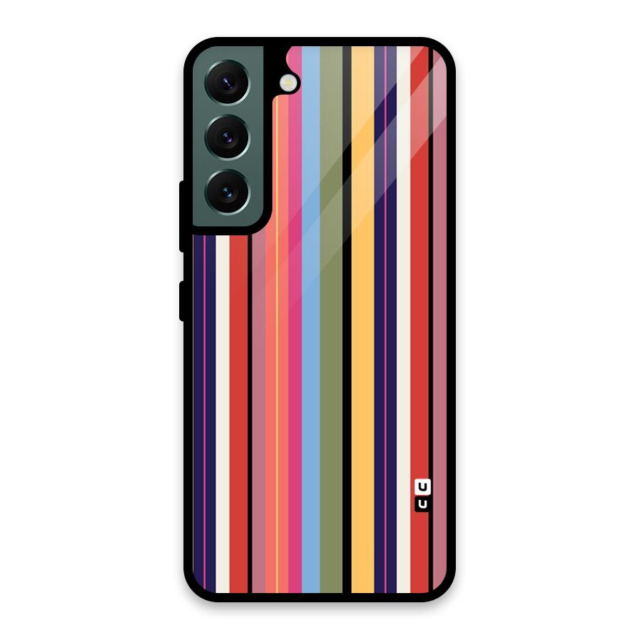 Wrapping Stripes Glass Back Case for Galaxy S22 5G