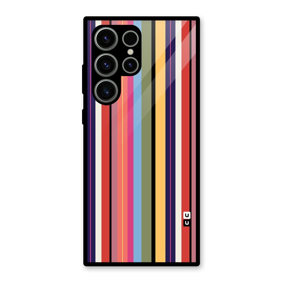 Wrapping Stripes Glass Back Case for Galaxy S23 Ultra