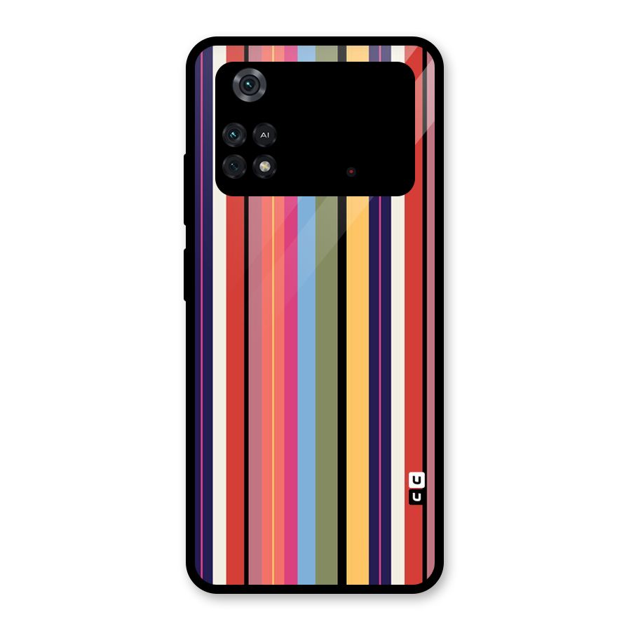 Wrapping Stripes Glass Back Case for Poco M4 Pro 4G