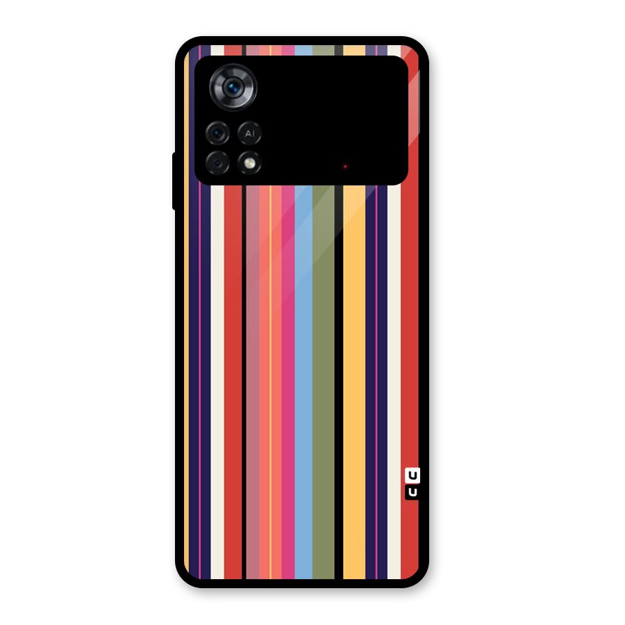 Wrapping Stripes Glass Back Case for Poco X4 Pro 5G
