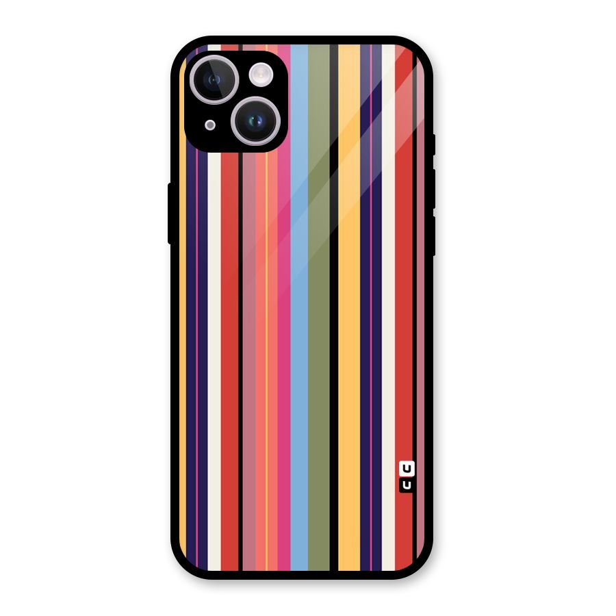 Wrapping Stripes Glass Back Case for iPhone 14 Plus