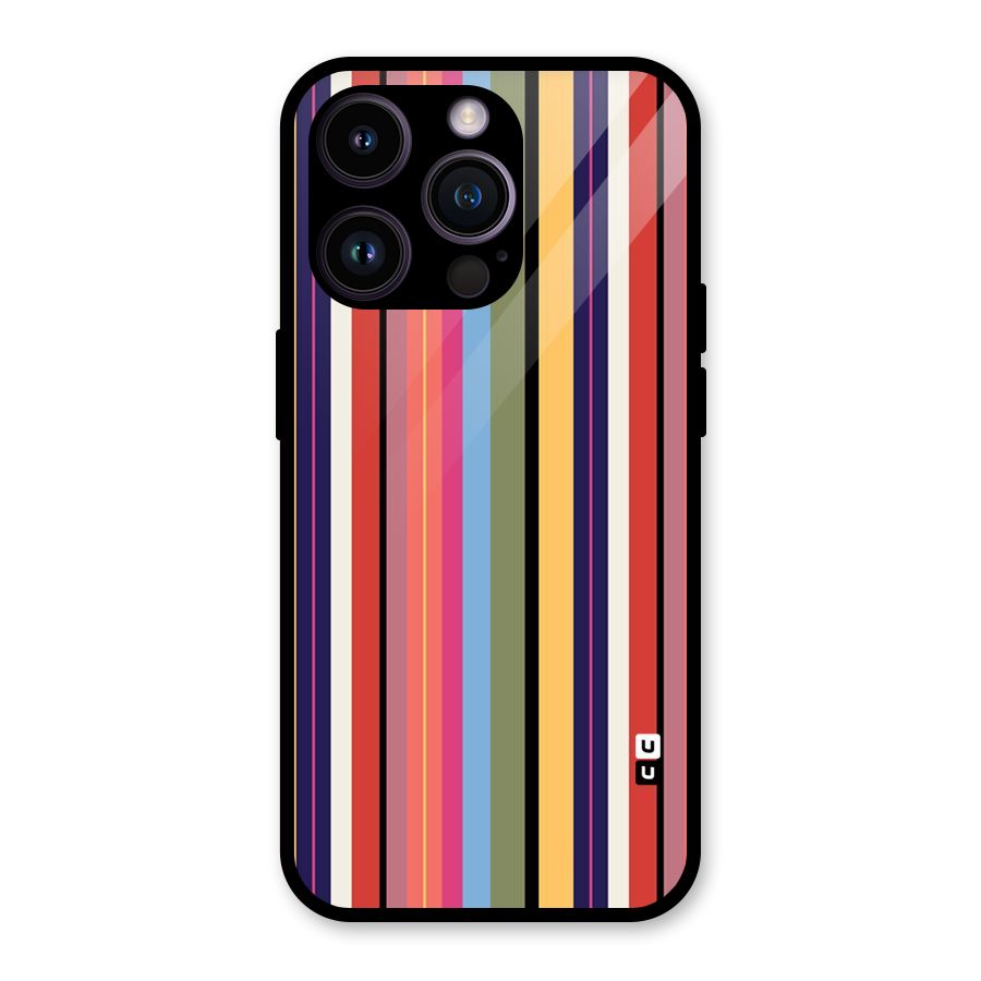 Wrapping Stripes Glass Back Case for iPhone 14 Pro