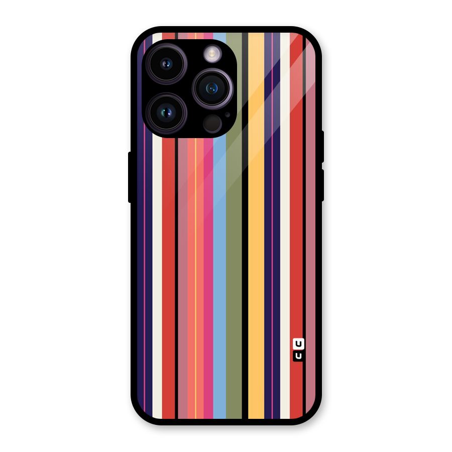 Wrapping Stripes Glass Back Case for iPhone 14 Pro Max