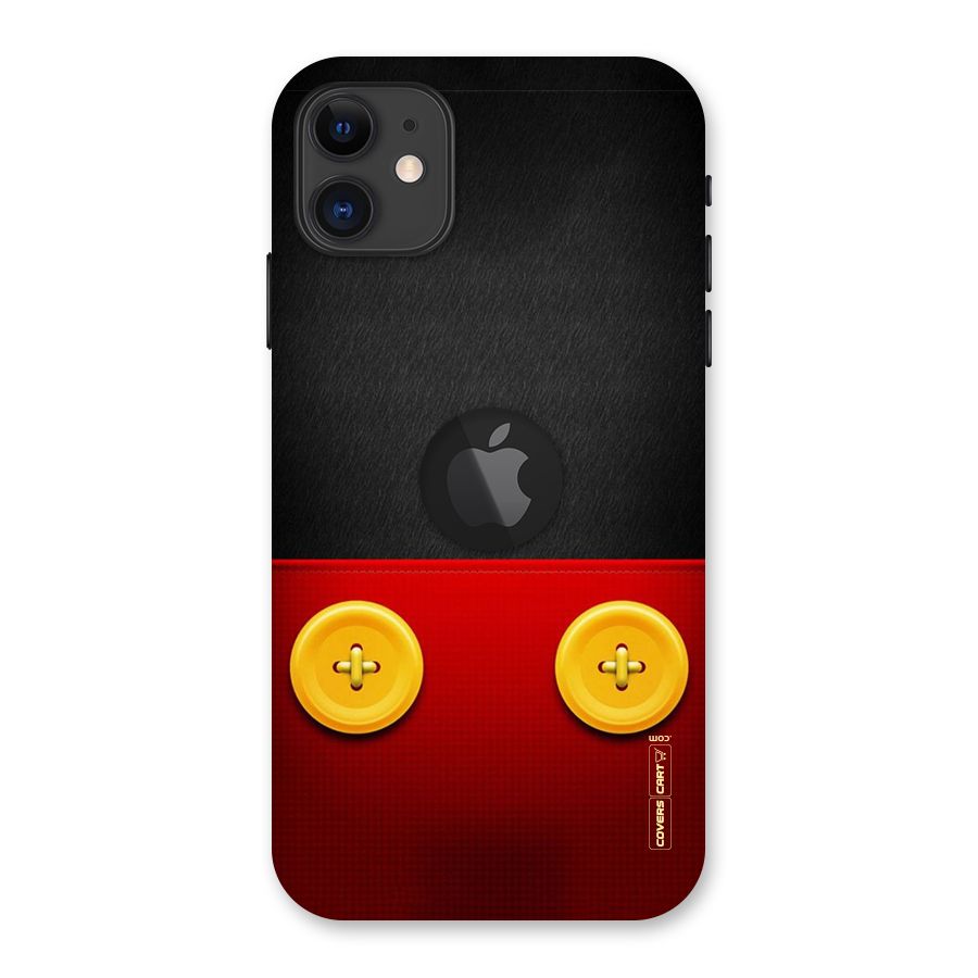 Yellow Button Back Case for iPhone 11 Logo Cut
