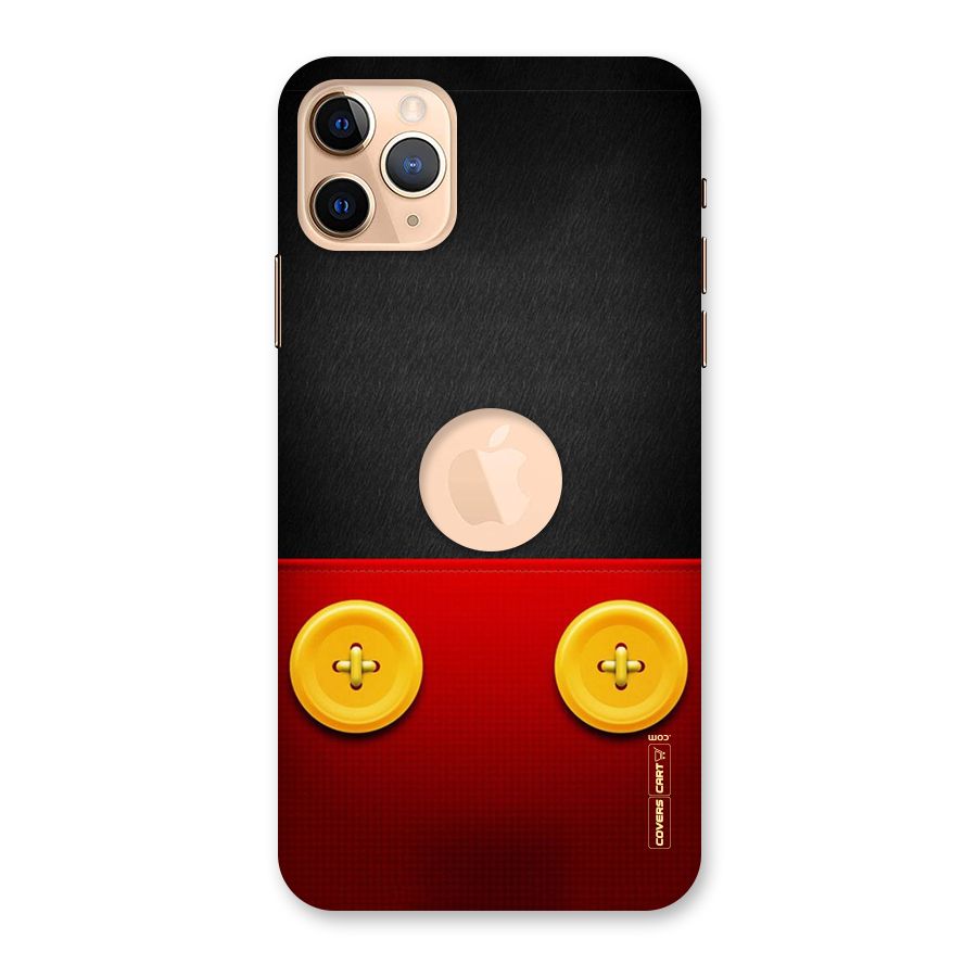 Yellow Button Back Case for iPhone 11 Pro Max Logo Cut