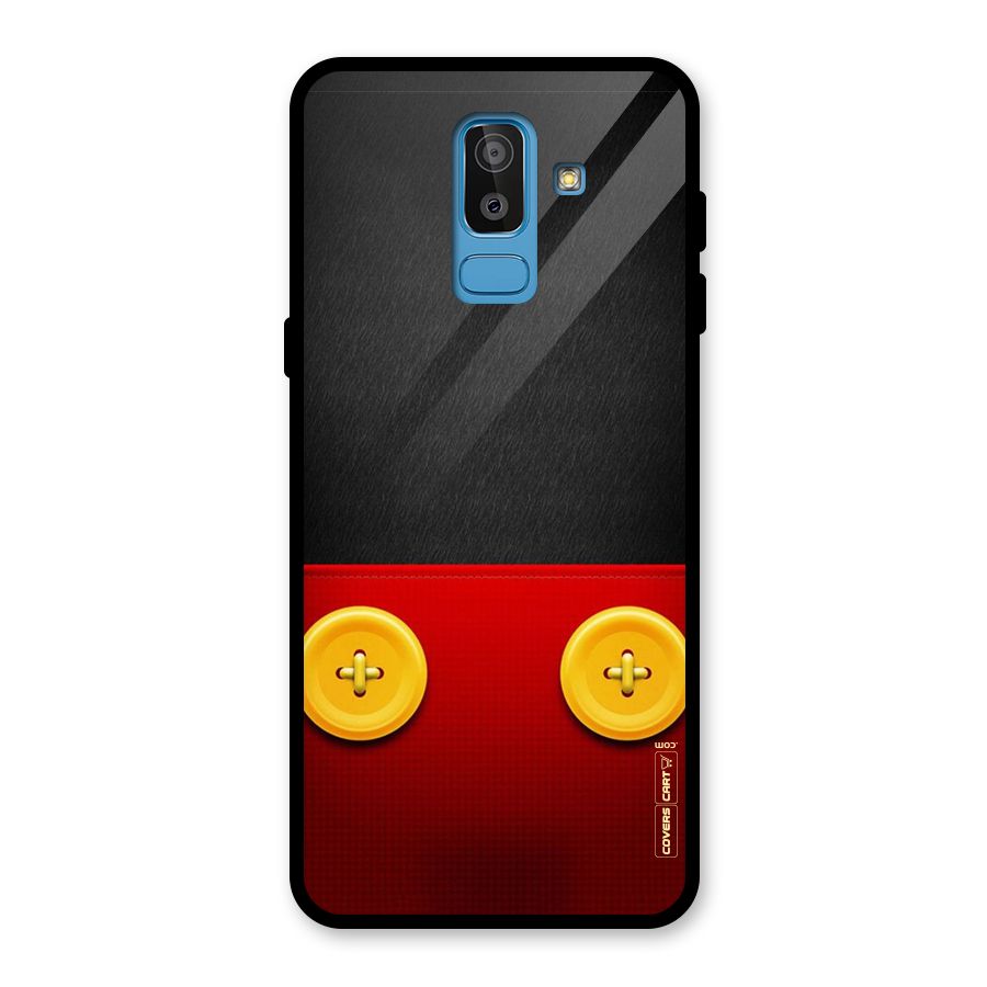 Yellow Button Glass Back Case for Galaxy J8