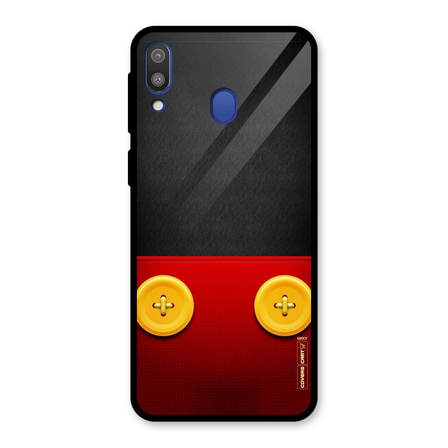 Yellow Button Glass Back Case for Galaxy M20