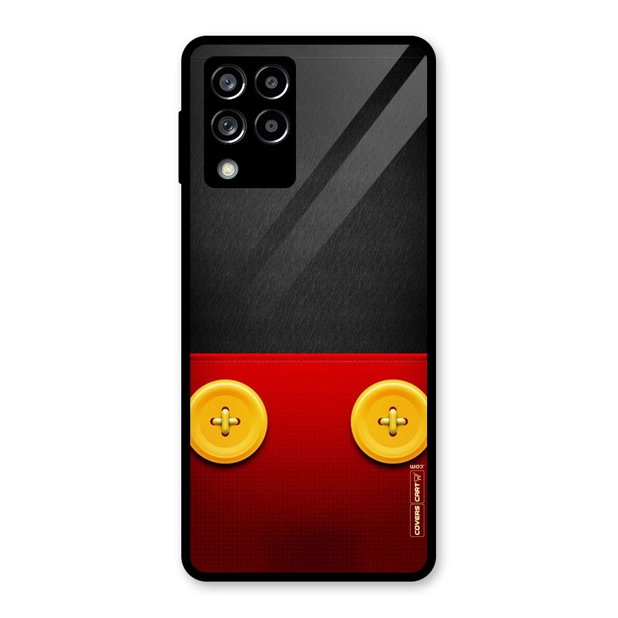 Yellow Button Glass Back Case for Galaxy M53 5G