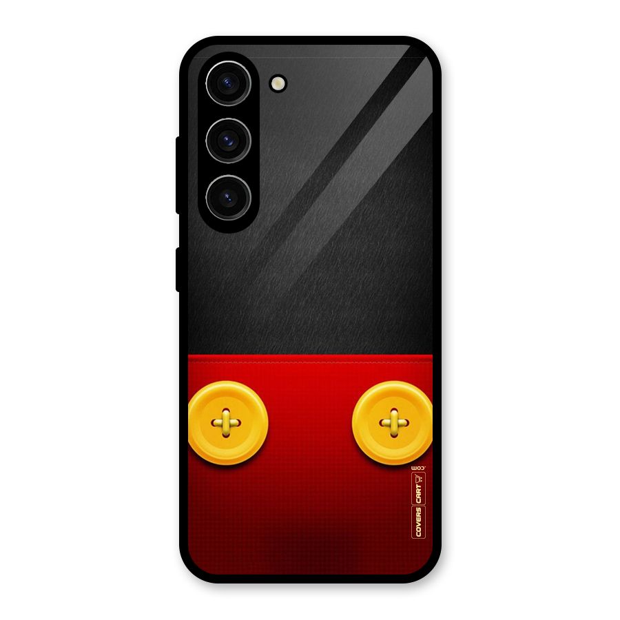 Yellow Button Glass Back Case for Galaxy S23