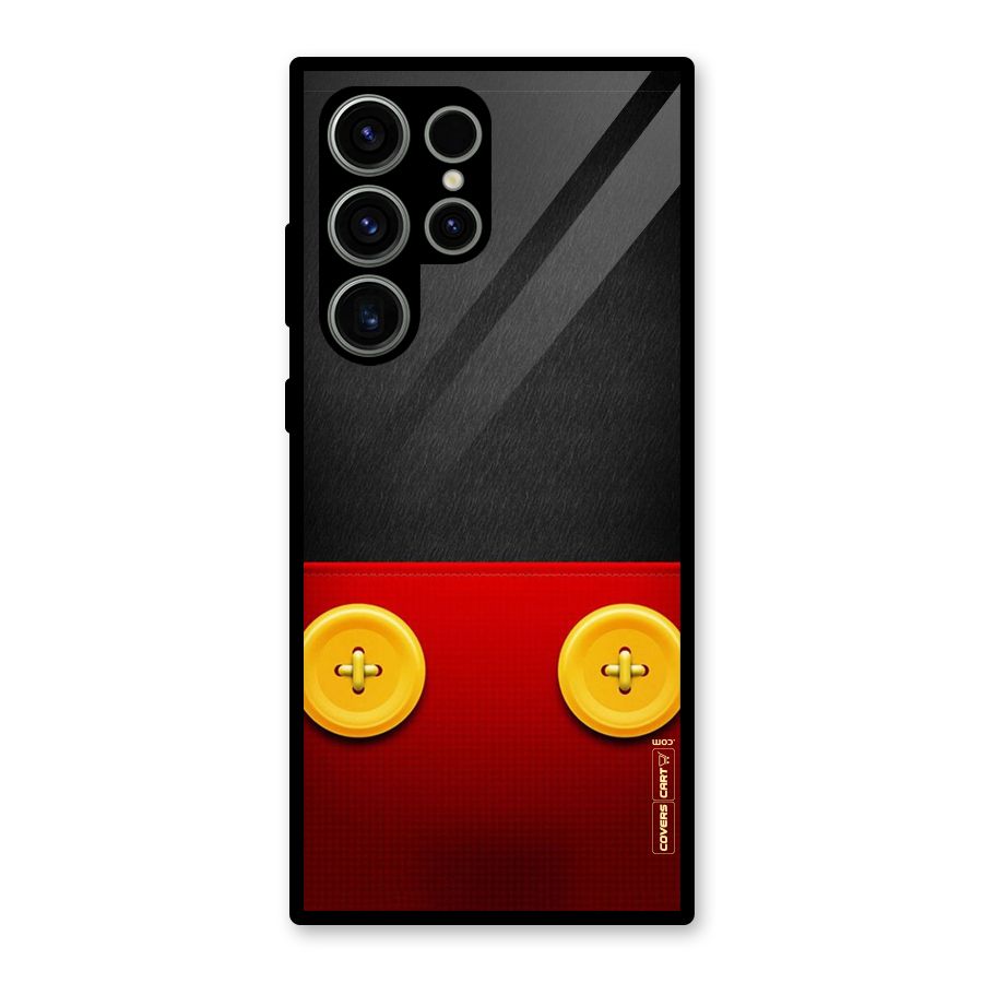 Yellow Button Glass Back Case for Galaxy S23 Ultra