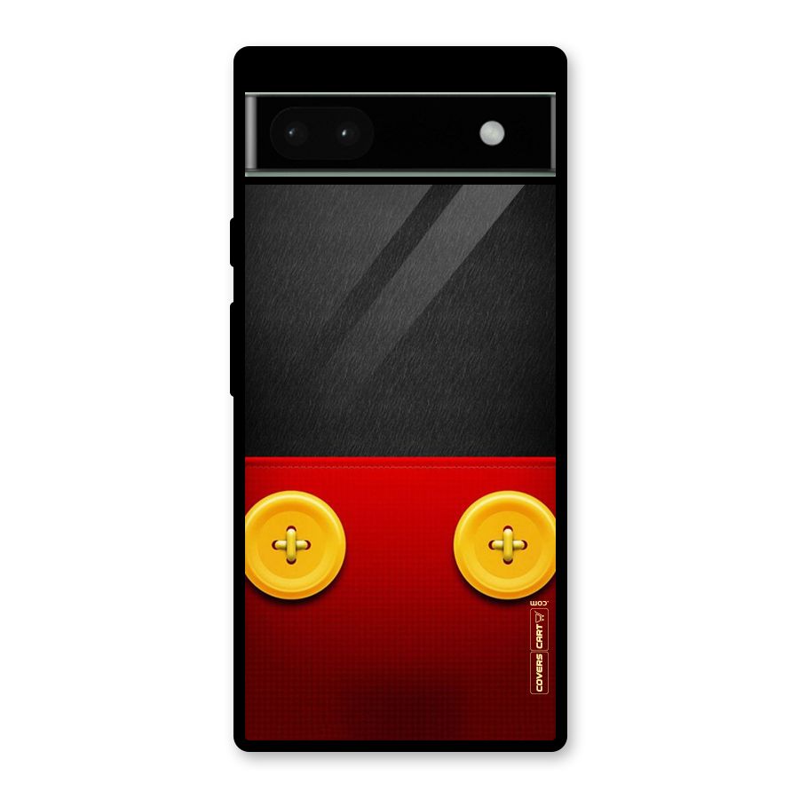 Yellow Button Glass Back Case for Google Pixel 6a