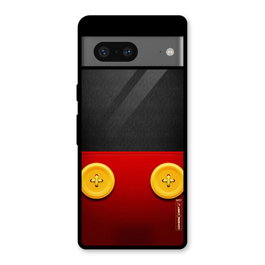 Yellow Button Glass Back Case for Google Pixel 7