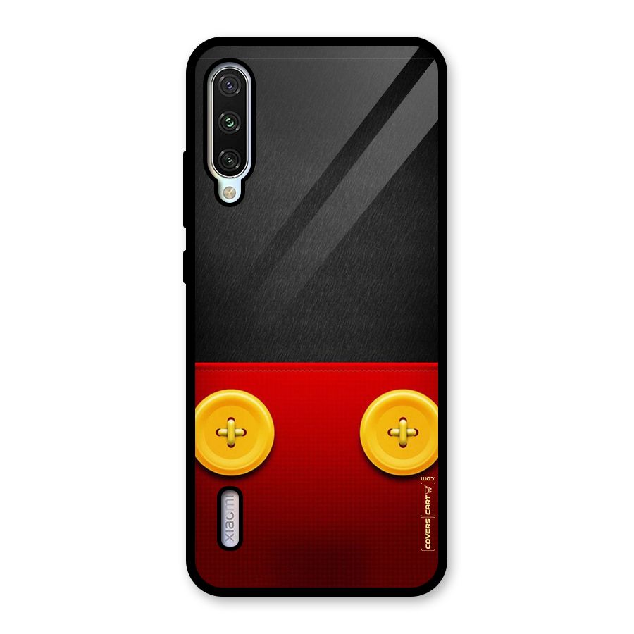 Yellow Button Glass Back Case for Mi A3