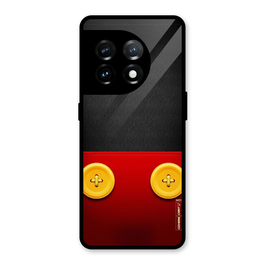 Yellow Button Glass Back Case for OnePlus 11
