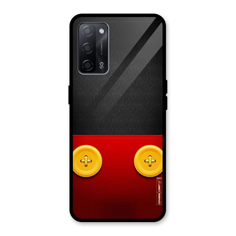 Yellow Button Glass Back Case for Oppo A53s 5G