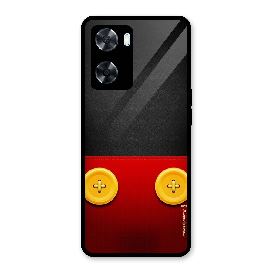 Yellow Button Glass Back Case for Oppo A77