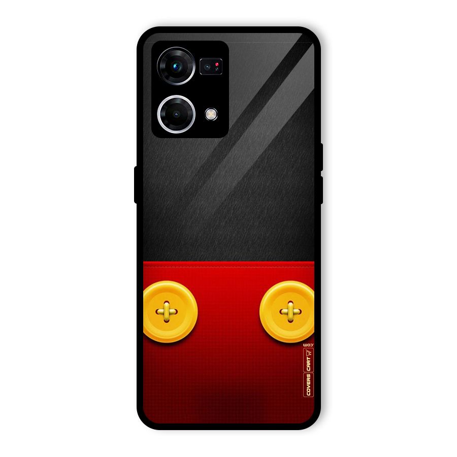Yellow Button Glass Back Case for Oppo F21s Pro 4G