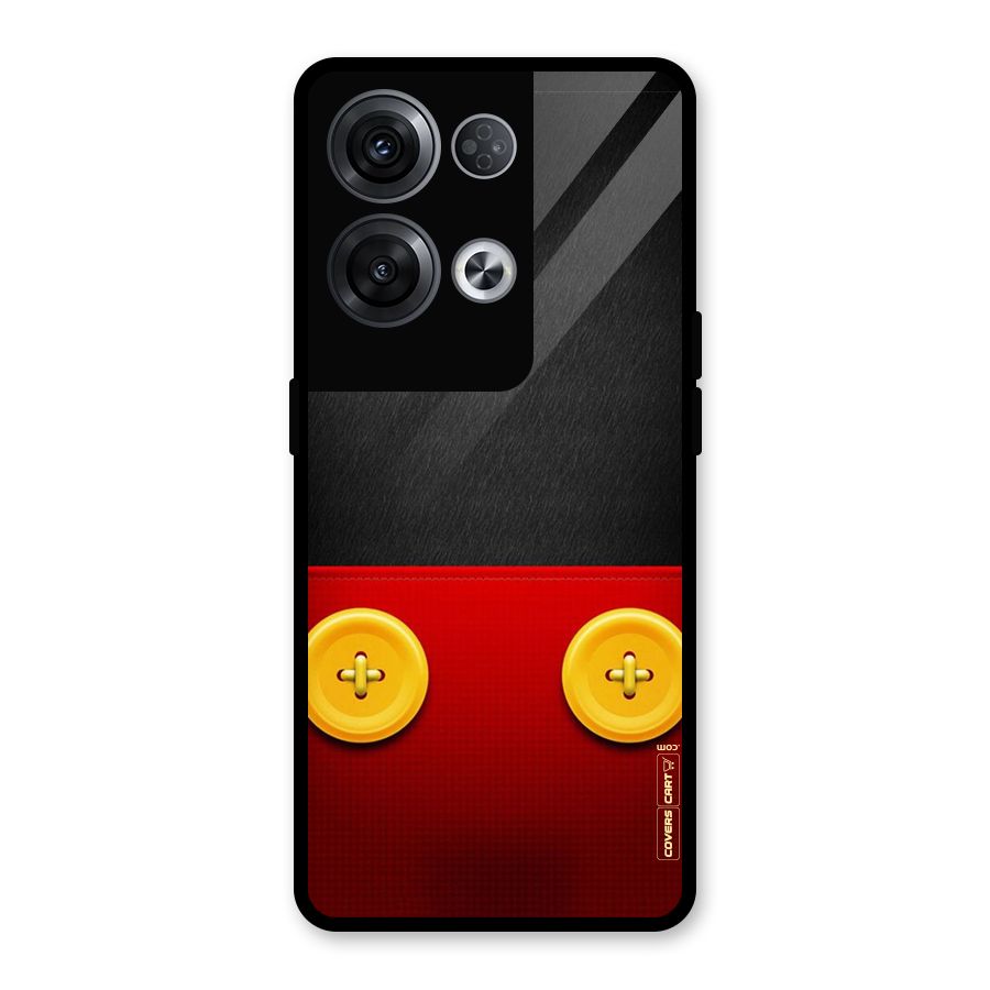 Yellow Button Glass Back Case for Oppo Reno8 Pro 5G