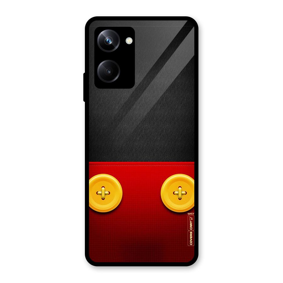 Yellow Button Glass Back Case for Realme 10 Pro