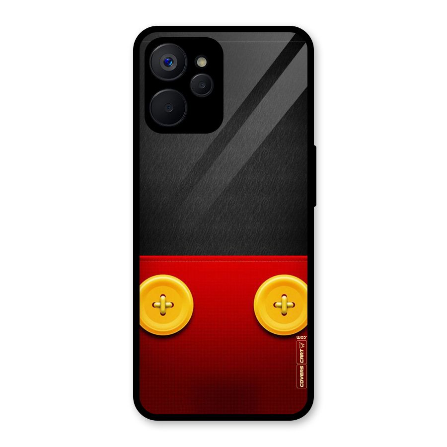Yellow Button Glass Back Case for Realme 9i 5G