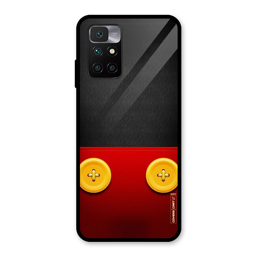 Yellow Button Glass Back Case for Redmi 10 Prime