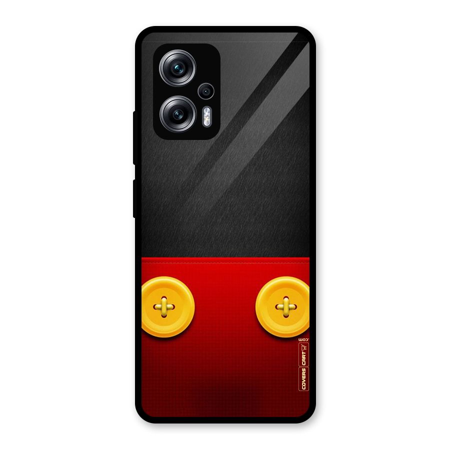 Yellow Button Glass Back Case for Redmi K50i