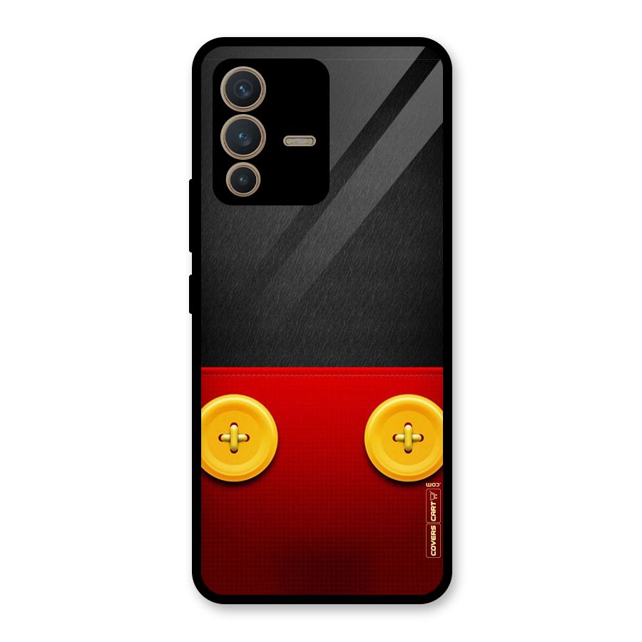 Yellow Button Glass Back Case for Vivo V23 5G