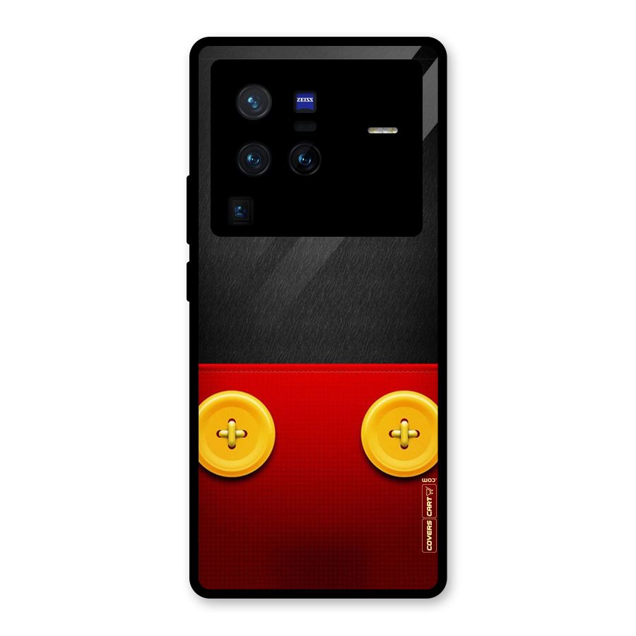 Yellow Button Glass Back Case for Vivo X80 Pro