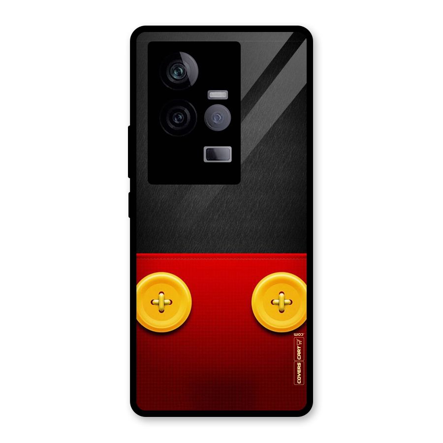 Yellow Button Glass Back Case for Vivo iQOO 11 5G