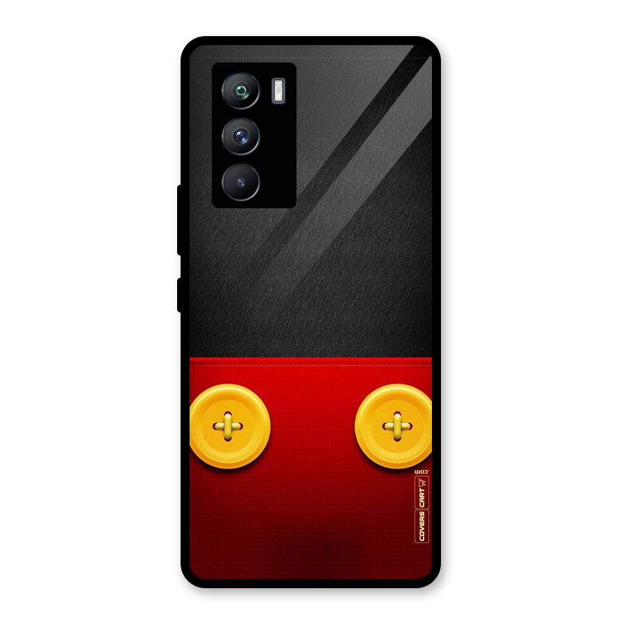 Yellow Button Glass Back Case for Vivo iQOO 9 SE
