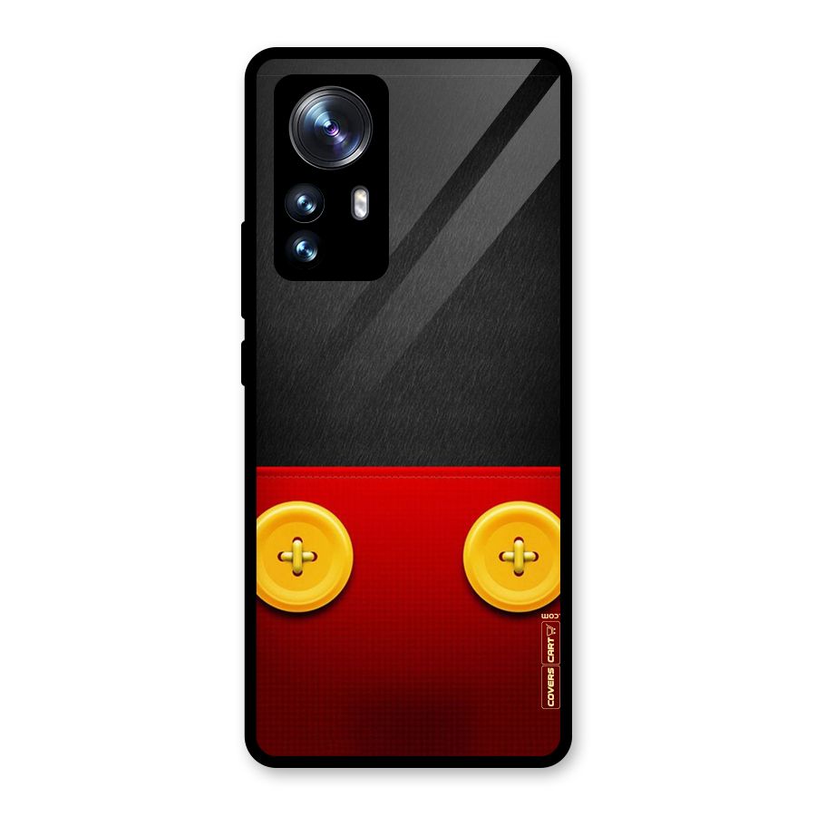 Yellow Button Glass Back Case for Xiaomi 12 Pro