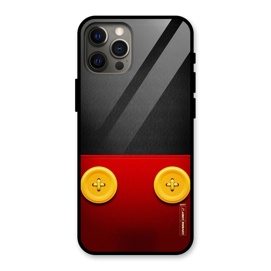 Yellow Button Glass Back Case for iPhone 12 Pro Max